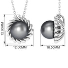 8 MM Black Pearl Solitaire Pendant in Spiral Design Tahitian pearl-AAA Quality - Arisha Jewels