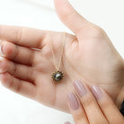 8 MM Black Pearl Solitaire Pendant in Spiral Design Tahitian pearl-AAA Quality - Arisha Jewels