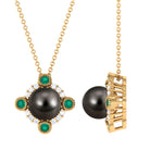 Arisha Jewels-Vintage Inspired Tahitian Pearl Pendant with Emerald