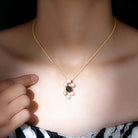 Black and White Pearl Contemporary Dangle Pendant Tahitian pearl-AAA Quality - Arisha Jewels