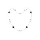 Freshwater Pearl Station Chain Necklace with Tahitian Pearl Tahitian pearl-AAA Quality - Arisha Jewels