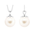 Arisha Jewels-Handpicked Freshwater Pearl Drop Pendant with Diamond