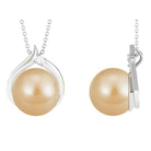 Elegant South Sea Pearl Solitaire Pendant with Diamond South Sea Pearl - ( AAA ) - Quality - Arisha Jewels