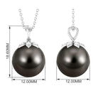 Classy Tahitian Pearl Drop Pendant with Diamond Tahitian pearl - ( AAA ) - Quality - Arisha Jewels